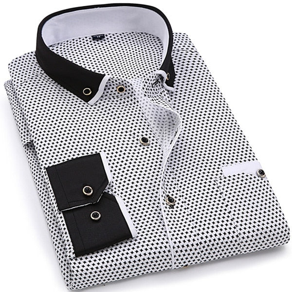 Men's Long Sleeved Printed Button Down (Slim Fit)