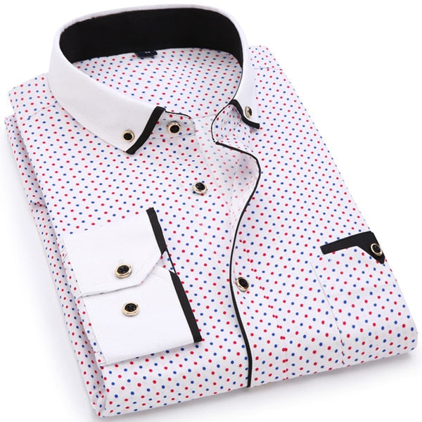 Men's Long Sleeved Printed Button Down (Slim Fit)