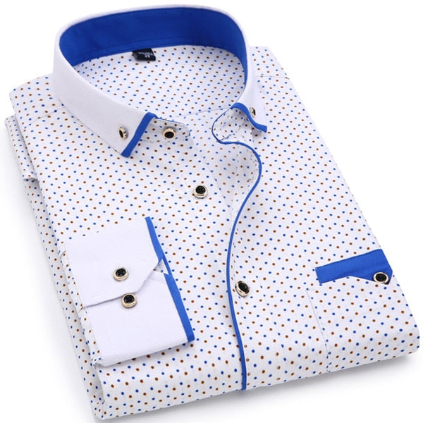 Men's Long Sleeved Printed Button Down (Slim Fit)