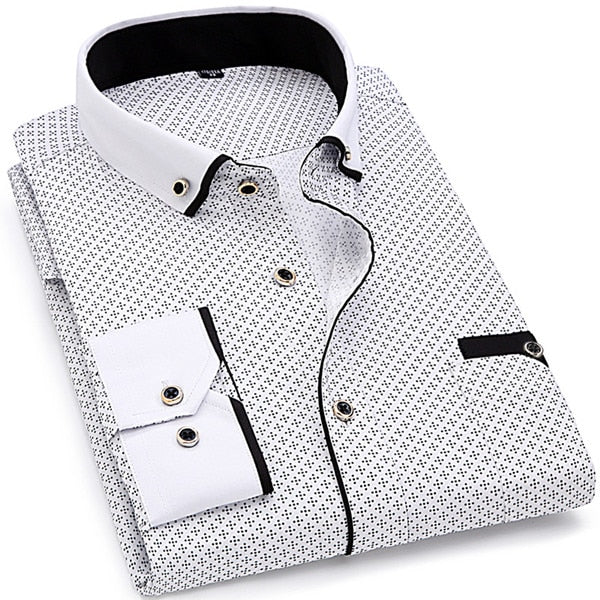 Men's Long Sleeved Printed Button Down (Slim Fit)