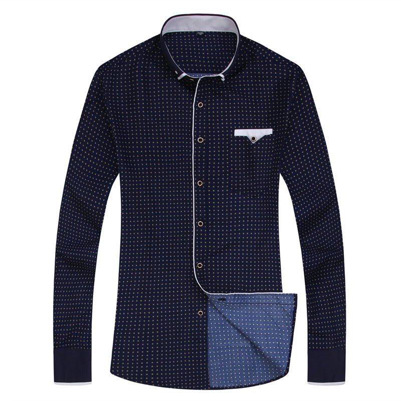 Men's Long Sleeved Printed Button Down (Slim Fit)