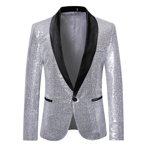 Real Fly Guy Black Sequin Blazer Formal Wear