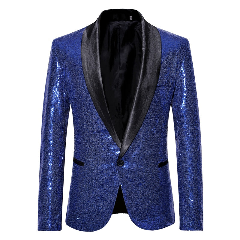 Real Fly Guy Black Sequin Blazer Formal Wear