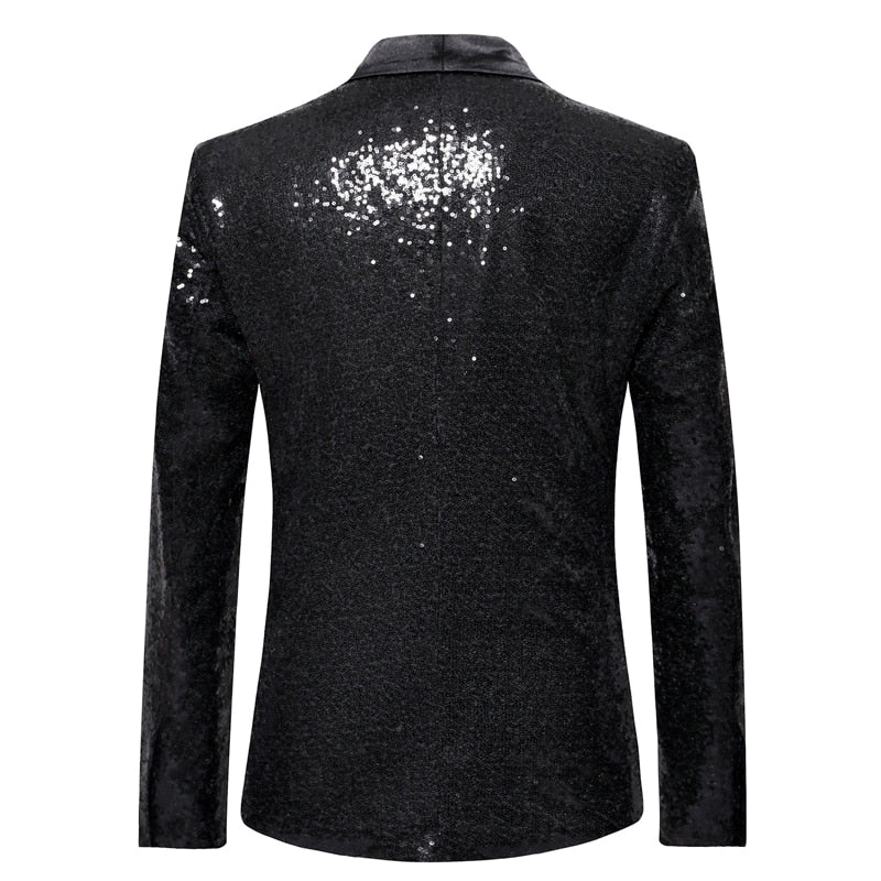 Real Fly Guy Black Sequin Blazer Formal Wear