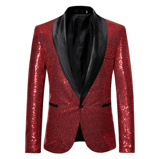 Real Fly Guy Black Sequin Blazer Formal Wear