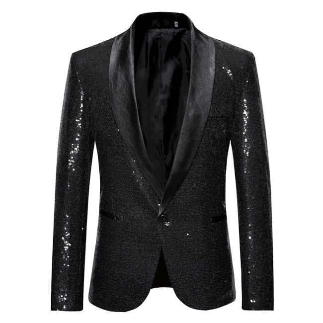 Real Fly Guy Black Sequin Blazer Formal Wear