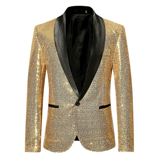Real Fly Guy Black Sequin Blazer Formal Wear